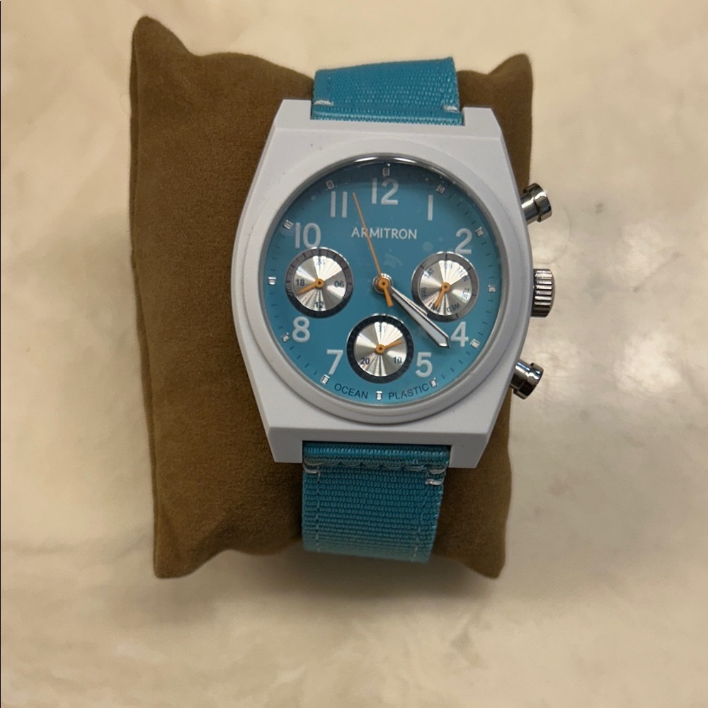 Armitron Teal Dial Watch with White Case and Teal Strap